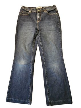 Chico's Womens Platinum Denim Bootcut Jeans Dark Wash Size 0 US 2/4